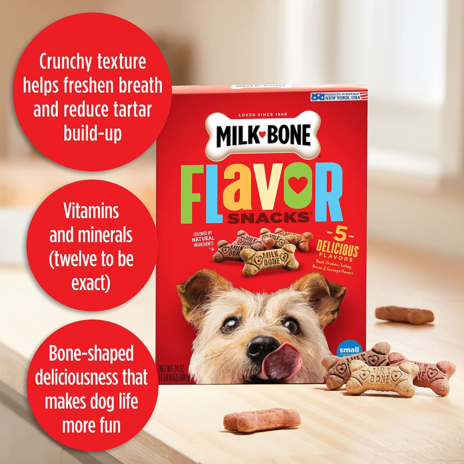 Flavor Snacks Small Dog Biscuits, Flavored Crunchy Dog Treats, 7 Pound Box - Image 5