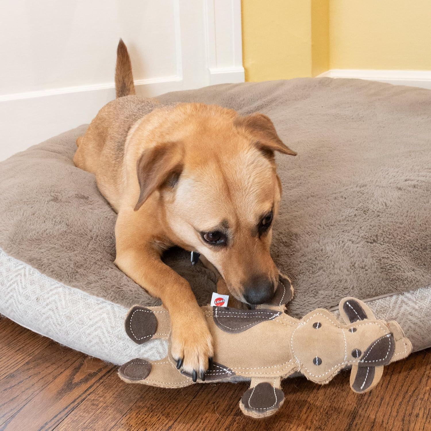 Dura-Fused Leather Barnyard Animals - Stuffed Dog Toy with Squeaker, Real Leather & Jute Fabric, for Light to Moderate Chewers, Great for Adult Dogs and Puppies - 11In, Assorted Styles, 1 Piece - Image 12