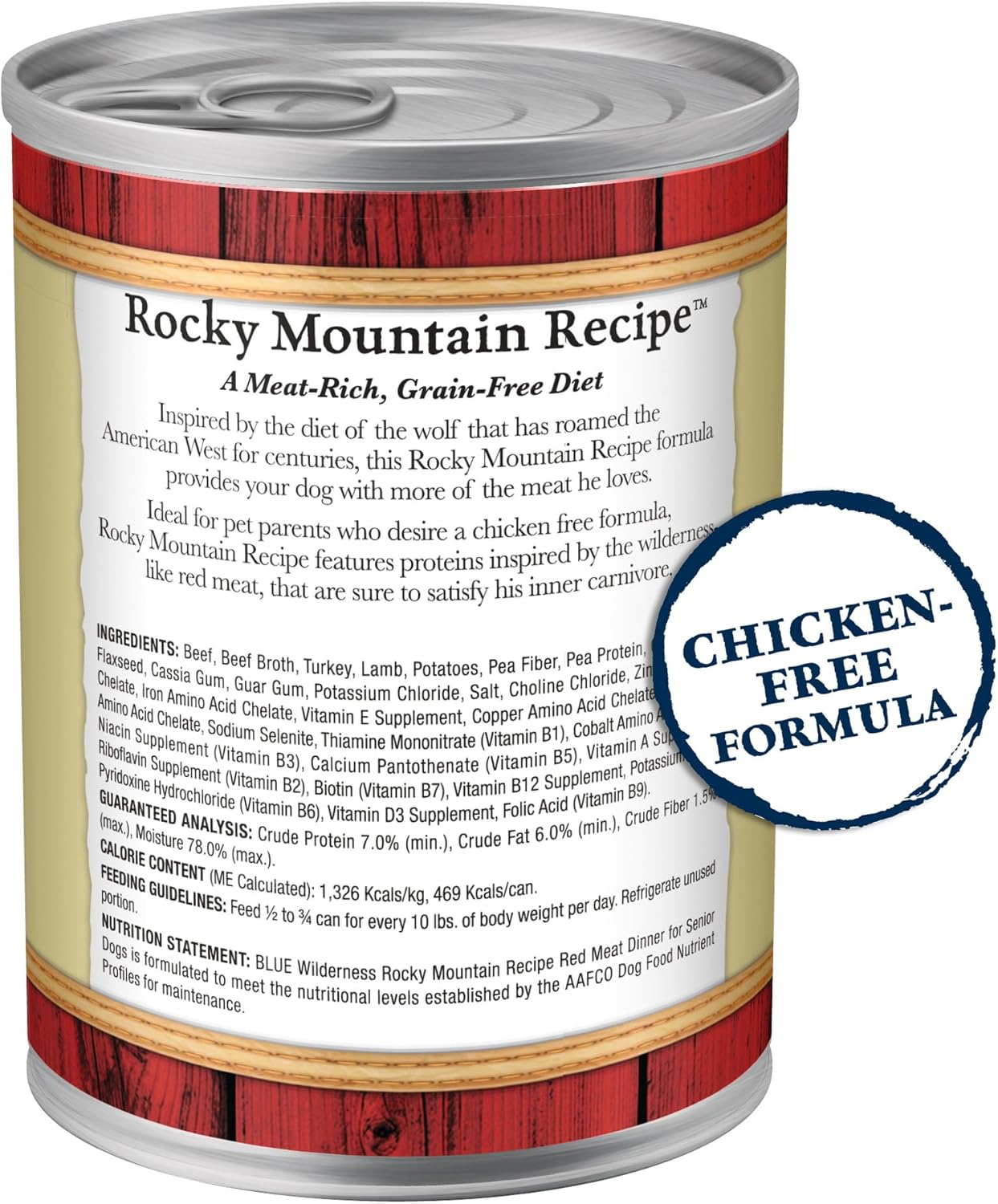Wilderness Rocky Mountain Recipe Senior Wet Dog Food, High-Protein & Grain-Free, Made with Natural Ingredients, Red Meat Recipe, 12.5-Oz. Cans (12 Count) - Image 2
