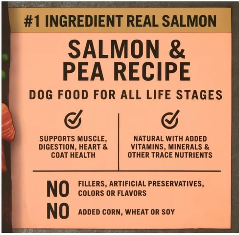 Pure~Balance Wild & Free Salmon & Pea Recipe Dry Dog Food, Grain~Free, Natural Nutrition for All Dog Life Stages, No Fillers or Artificial Preservatives, Supports Healthy Coat & More ~ (11 Lbs). - Image 4