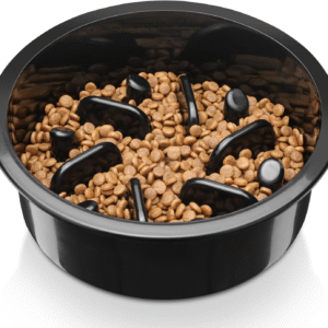 Slow Feeder Dog Bowl, Anti-Choking Puzzle Bowl, Bloat Stop Maze Dishes, Black