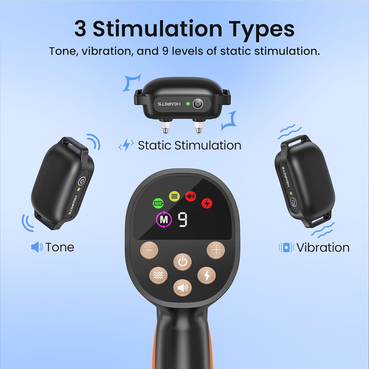 Anti-Tugging Dog Training Collar with Remote Control, Auto Leash Pulling Stop, 3300FT Dog Shock Collars, 3 Training Modes, Beep, Vibration, Static,Ipx7 Rechargeable E-Collar Dogs,Orange - Image 4