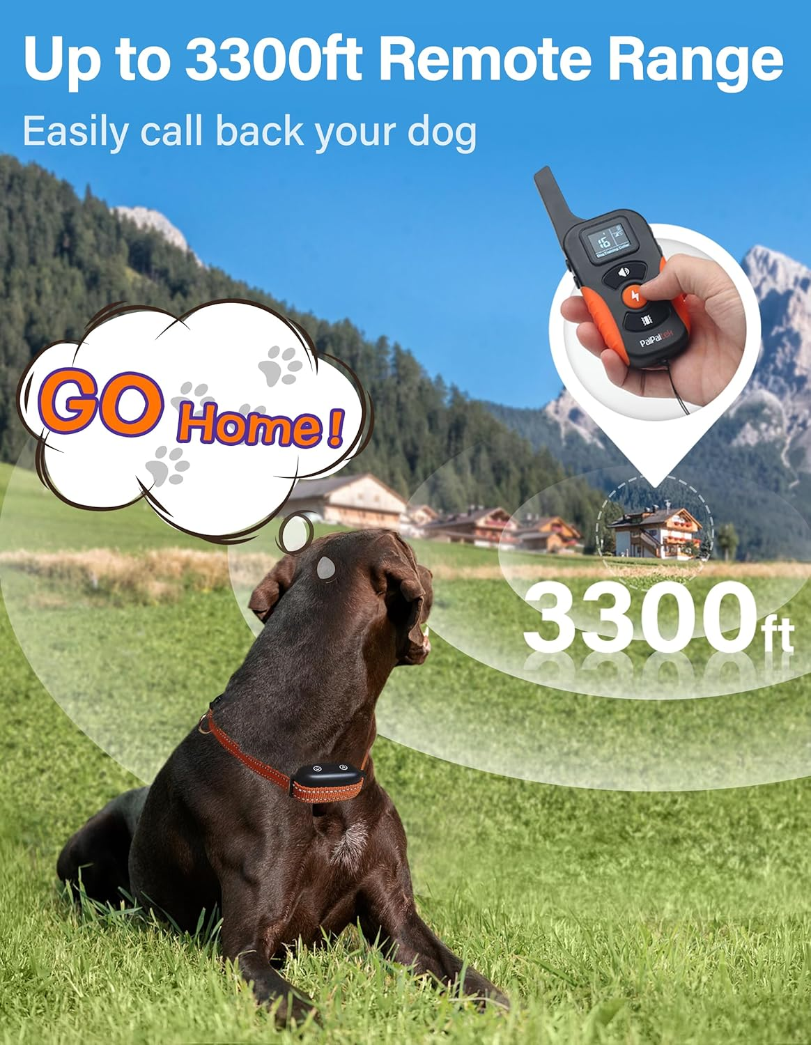 Bark Activated Shock Collar with Remote - Automatic Bark and Training Collar Combo 3300Ft Range, Bark Shock Collar for 40-150Lbs Medium Large Dogs - IPX7 Waterproof - Image 4