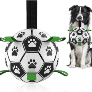 Premium Dog Toys Balls, Dog Soccer Ball with Straps, Dog Birthday Gifts, Herding Ball, Durable Balls for Small Medium Pet, Puppy Outdoor Toy, Pet Training Soccer Ball, World Cup Soccer (6 Inch)