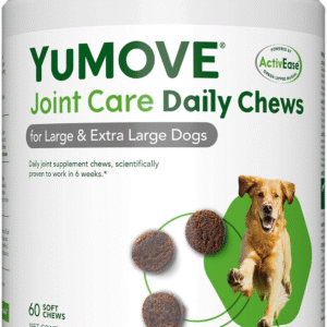 Hip & Joint Supplement for Dogs - with Glucosamine Chondroiton, Green Lipped Mussel, Hyaluronic Acid, and Omega 3 Joint Supplement for Stiffness and Mobility 60 Chews (Large/Xl Dogs)