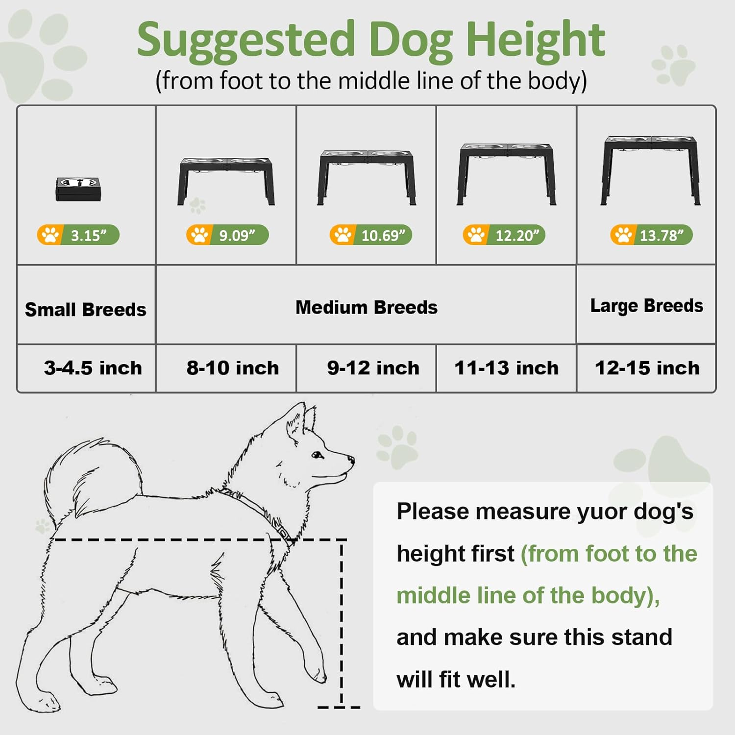 Elevated Dog Bowls Large Breed Raised Dogs Bowl Stand Large/Medium Sized Dog 1L Food Water Bowl Stands 5 Heights Adjustable 9/11/12/14In Black Pet Feeder Dish Station - Image 7
