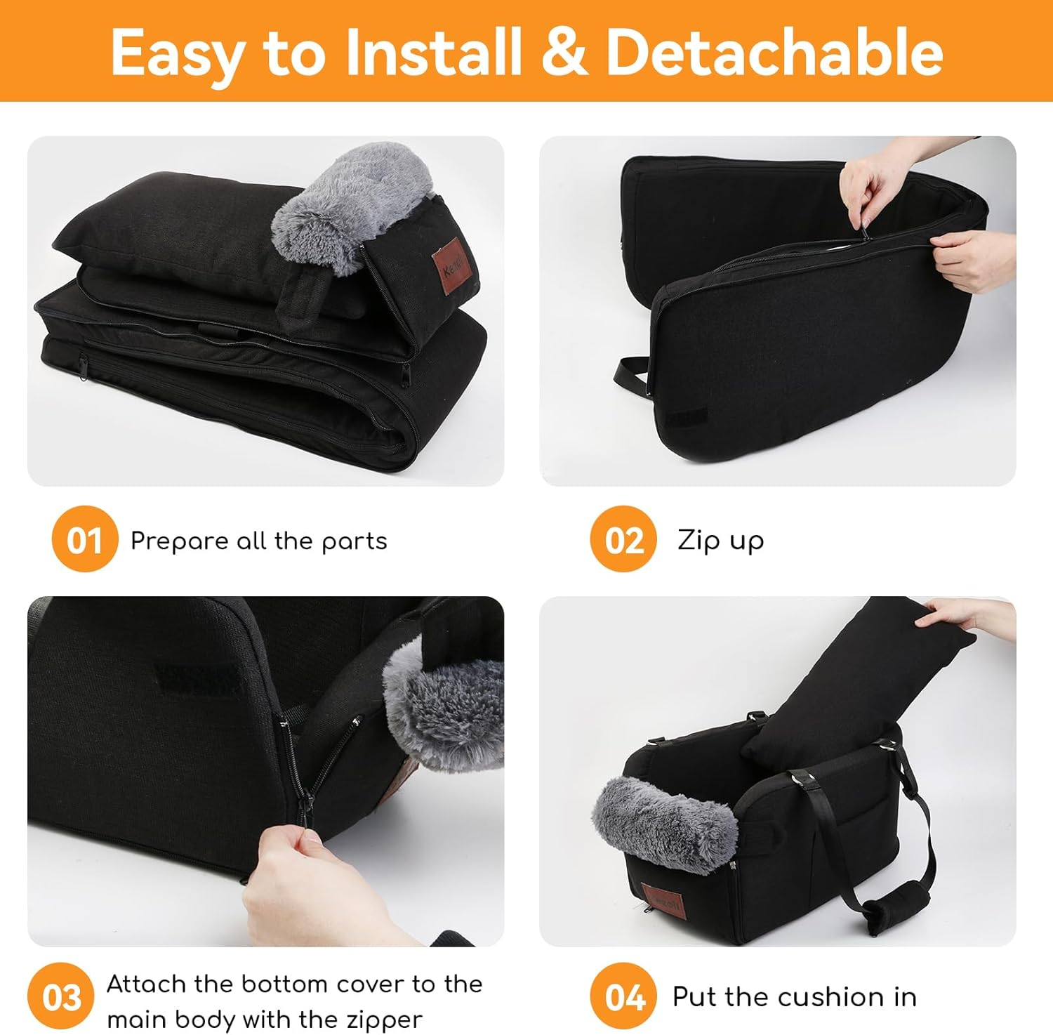 Dog Car Seat for Small Puppy - Center Console Pet Booster Seat - Image 7