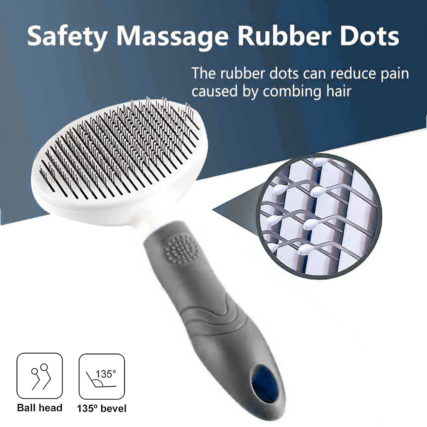 Cat Grooming Brush, Pets Skin Friendly Self Cleaning Slicker Massage Brushes for Shedding Dogs Cats Hair Gentle Remove Loose Undercoat with Long or Short Hairs for All Fur Type- UPGRADED - Image 4