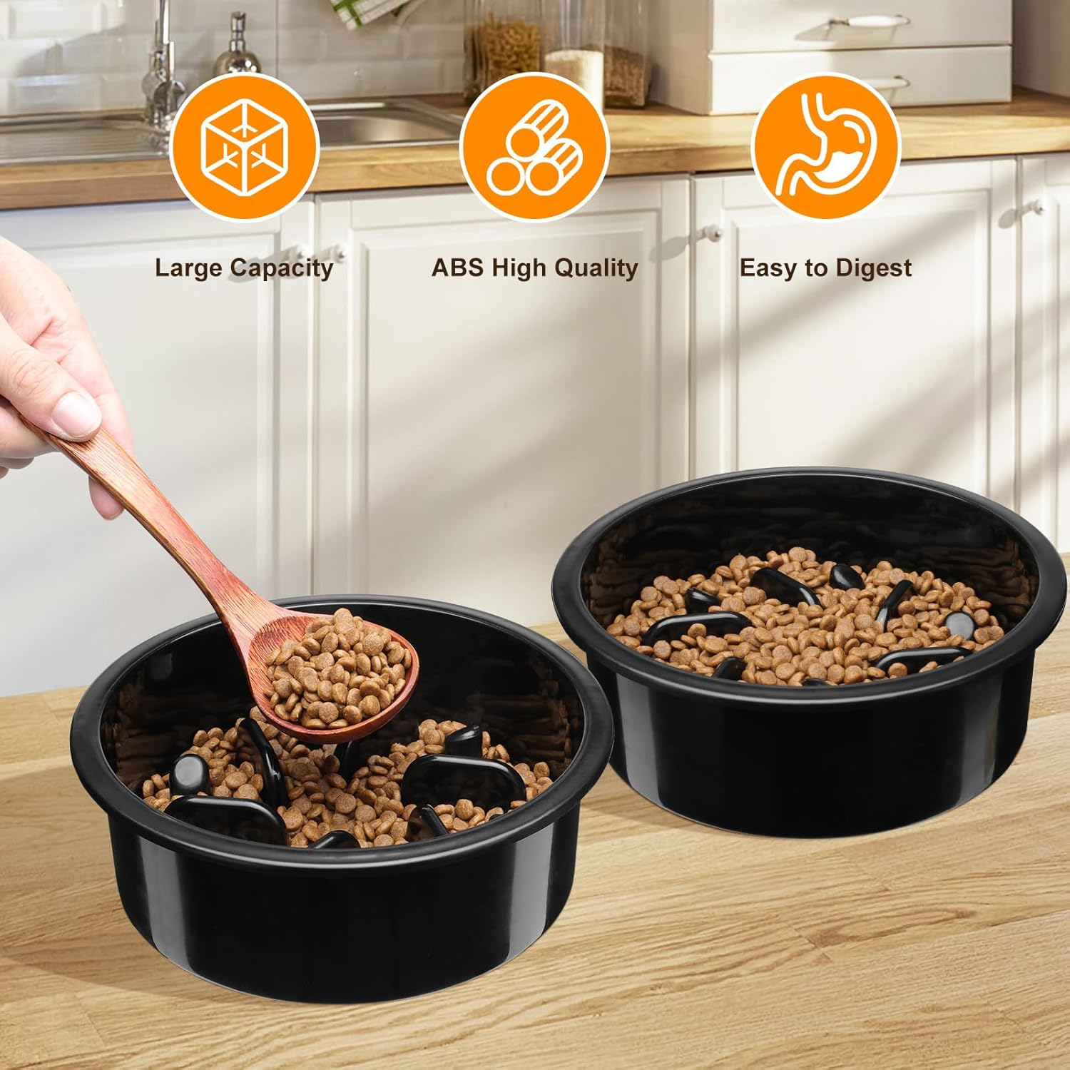 Slow Feeder Dog Bowl, Anti-Choking Puzzle Bowl, Bloat Stop Maze Dishes, Black - Image 4