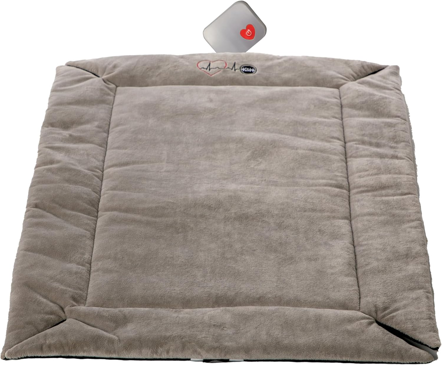 Mother’S Heartbeat Puppy Crate Pad Gray Fleece Medium/Large Breed Beat 21 X 31 Inches