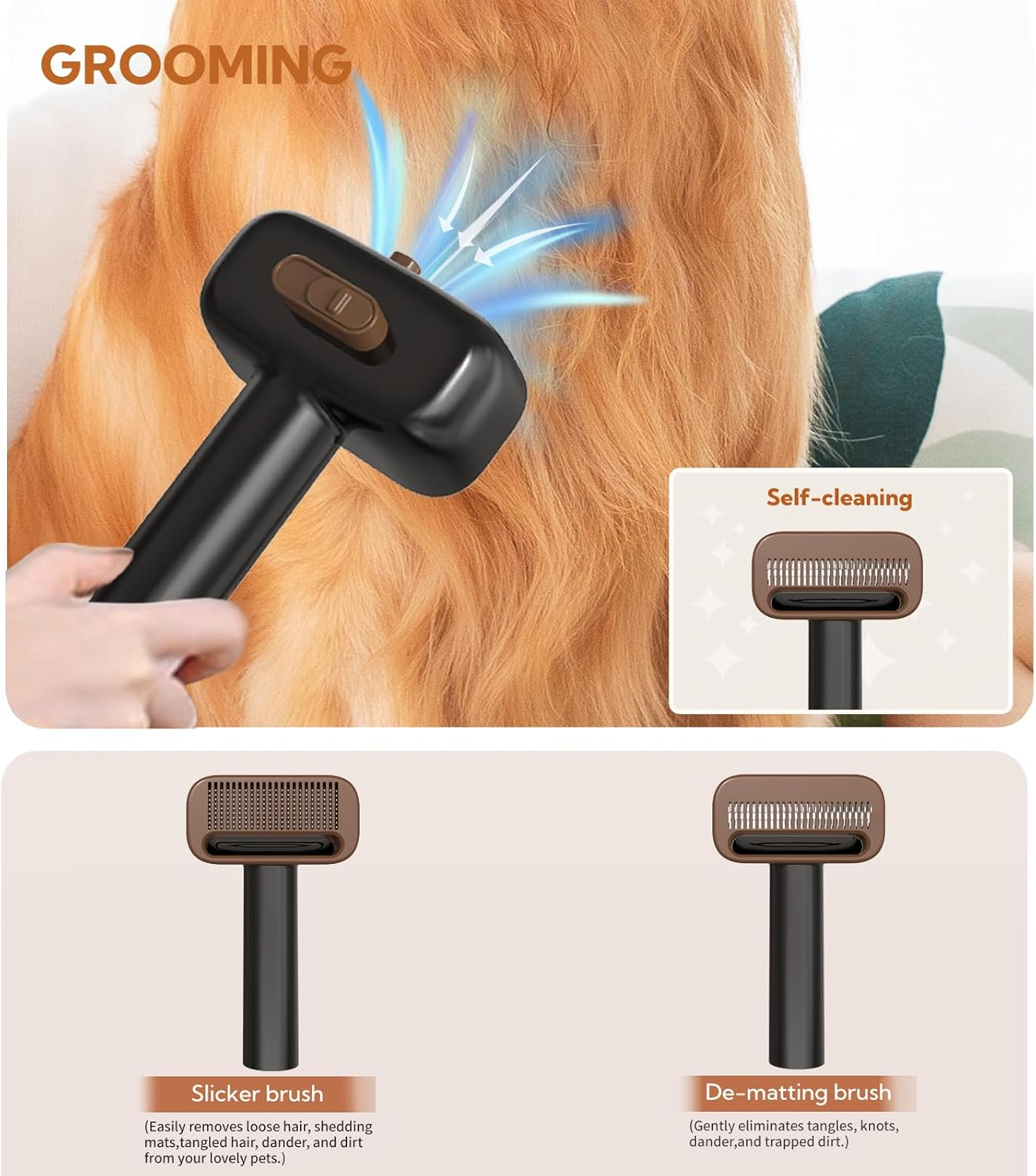 Dog Grooming Kit with 13000Kpa Strong Grooming & Vacuum Suction 99% Pet Hair,3L Capacity,11 Grooming Tools Dogs Cats and Other Animals,Home and Car Cleaning -Black - Image 7