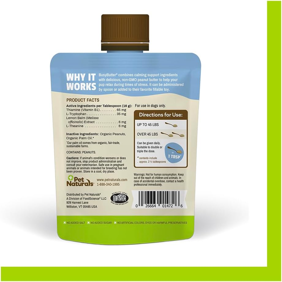 Busybutter Easy Squeeze Calming Peanut Butter for Dogs, 6 Pouches - Great for Treats, Lick Mats, Training, Calming, and Occupier Toys - Image 2