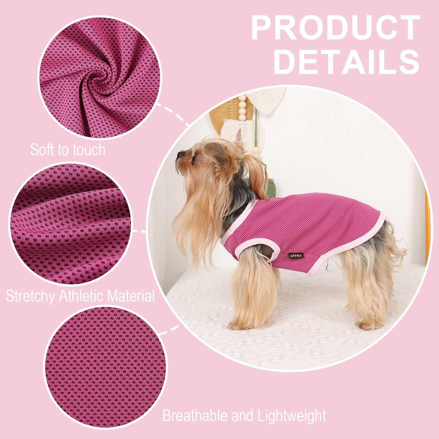 2 Pack Dog Shirts for Small Dogs Girl Boy Sun Protection Quick Dry Vest Summer Dog Clothes Soft Breathable Lightweight Tank Top Cooling Tee Tshirts Cats Sleeveless Outfit - Image 6