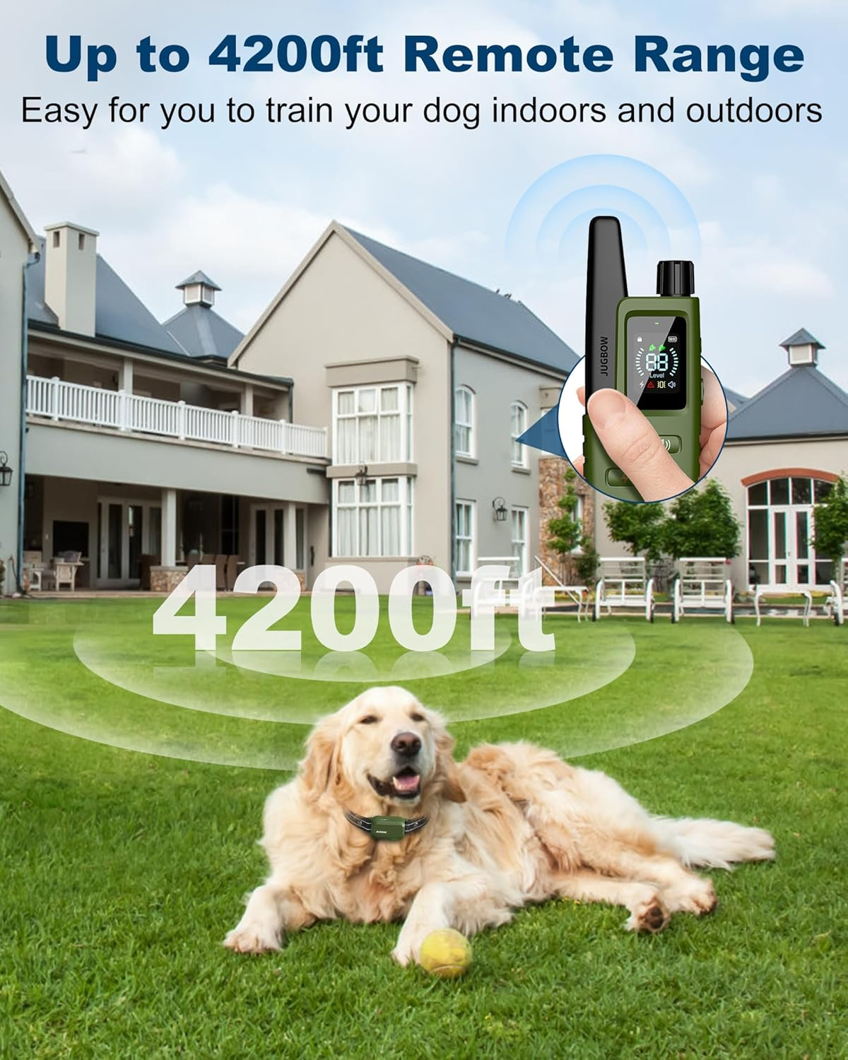 Dog Shock Collar - 4200FT Dog Training Collar with Remote Innovative IPX7 Waterproof with 4 Training Modes, Rechargeable E-Collar for All Breeds - Image 3