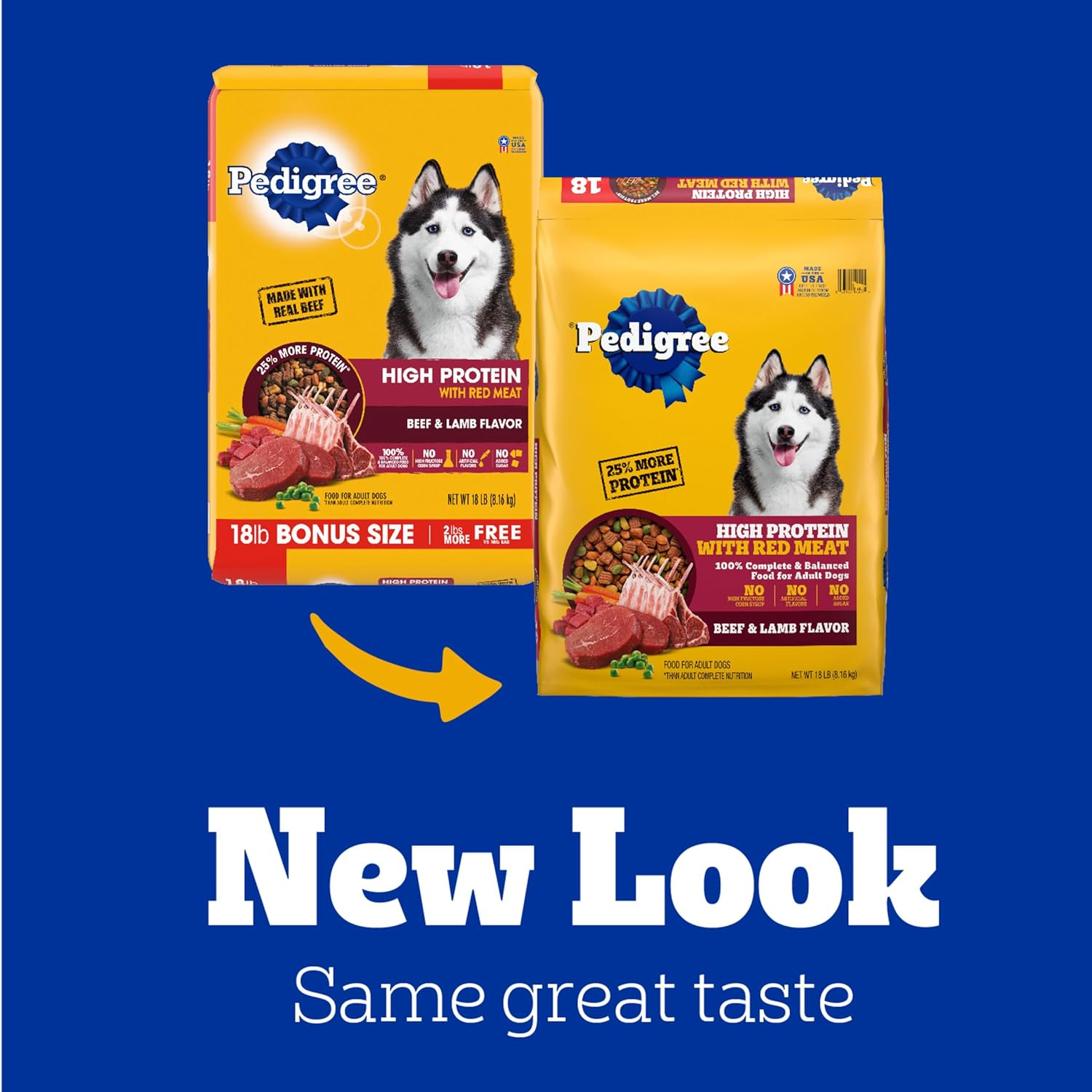 High Protein Adult Dry Dog Food, Beef and Lamb Flavor, 18 Lb. Bag - Image 2