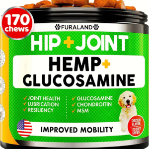 Hemp Hip and Joint Supplement for Dogs - Glucosamine for Dogs - 170 Dog Joint Pain Relief Treats - Chondroitin, Hemp Oil, MSM - Mobility & Flexibility Support - Advanced Care Health - Made in USA
