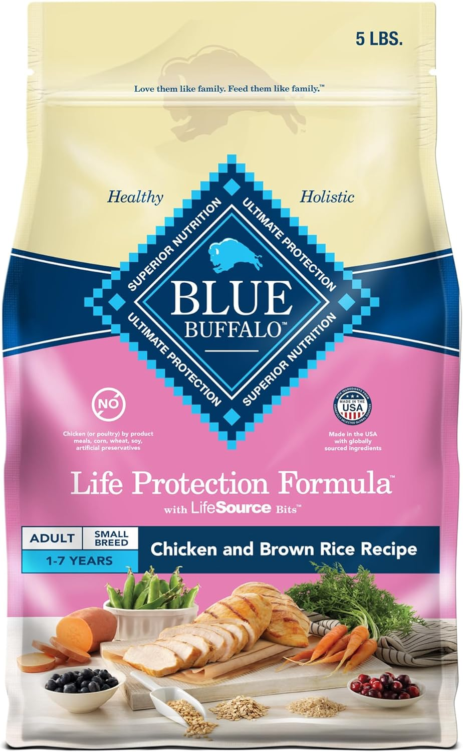 Life Protection Formula Natural Adult Small Breed Dry Dog Food, Chicken and Brown Rice 5-Lb Trial Size Bag