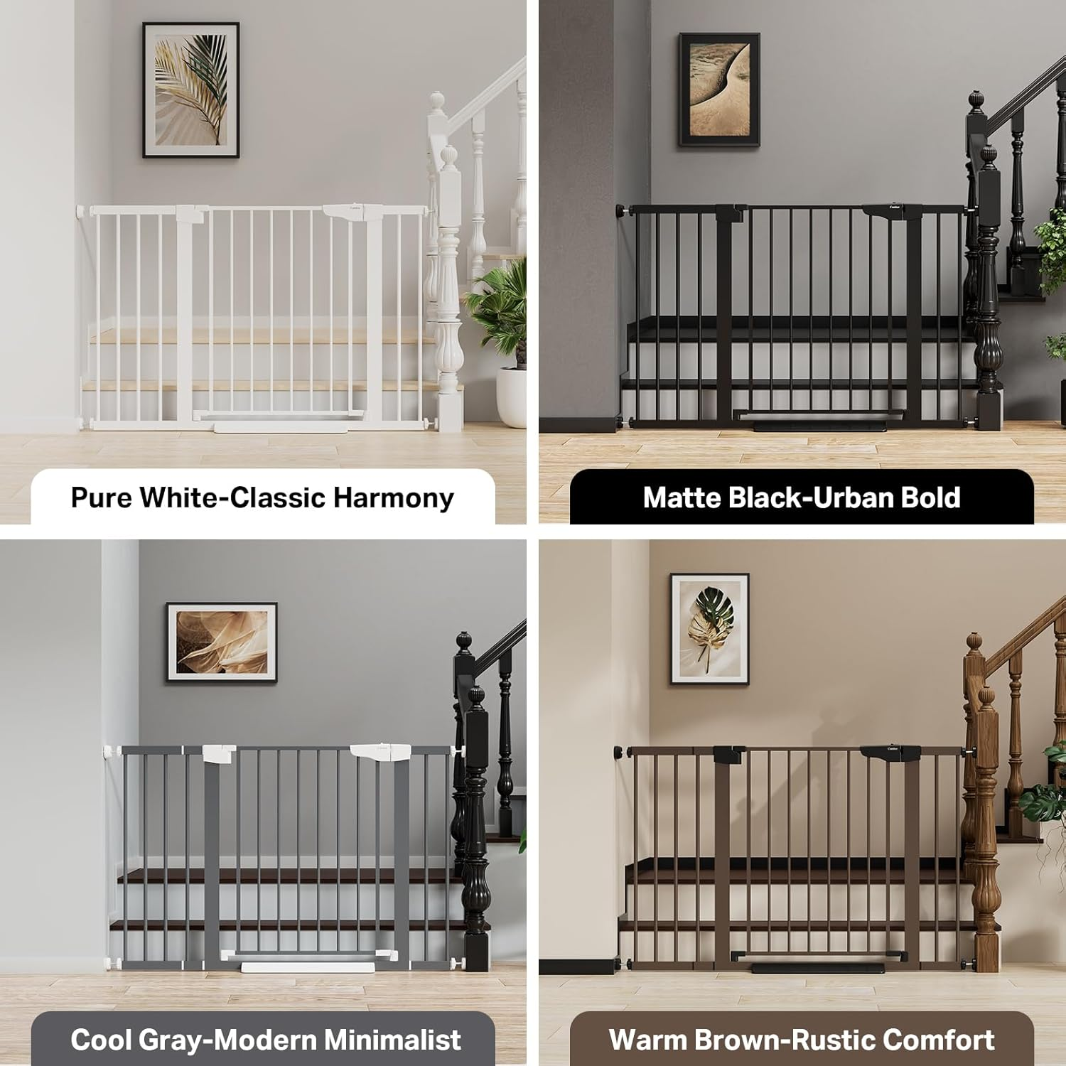 29.7-48" Baby Gate for Stairs, Mom'S Choice Awards Winner-Dog Gates for Doorways, Auto Close Safety Pet Gate for Dogs Indoor, Easy Install Pressure Mounted Child Gate with Walk Thru Door, White - Image 3