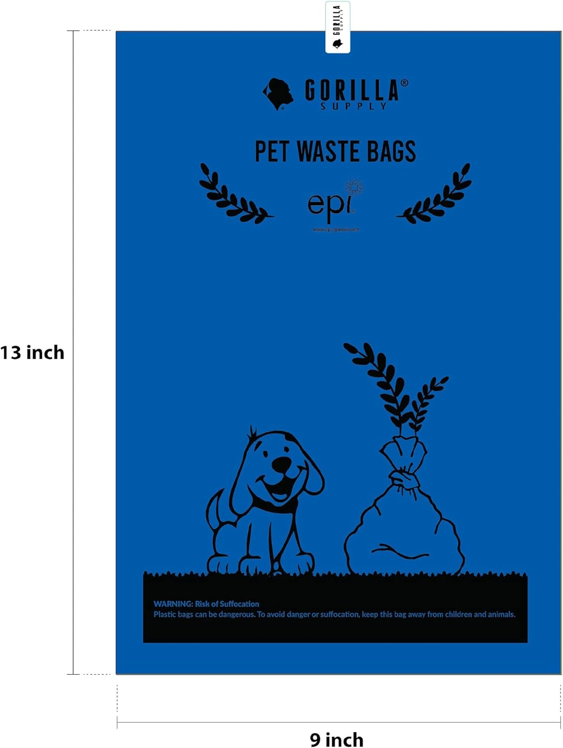 1000 Dog Poop Waste Bags with Dispenser and Leash Tie, 9" X 13", Blue, 1000 Count - Image 7