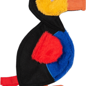 Stuffing-Free Durable Dodo Bird Dog Toy; Stuffingless Toy for Dogs; No Stuffing Dog Toys with Crinkle Sound and Squeaker; Dodo Birdtoy for Dogs in Flat Style Plush