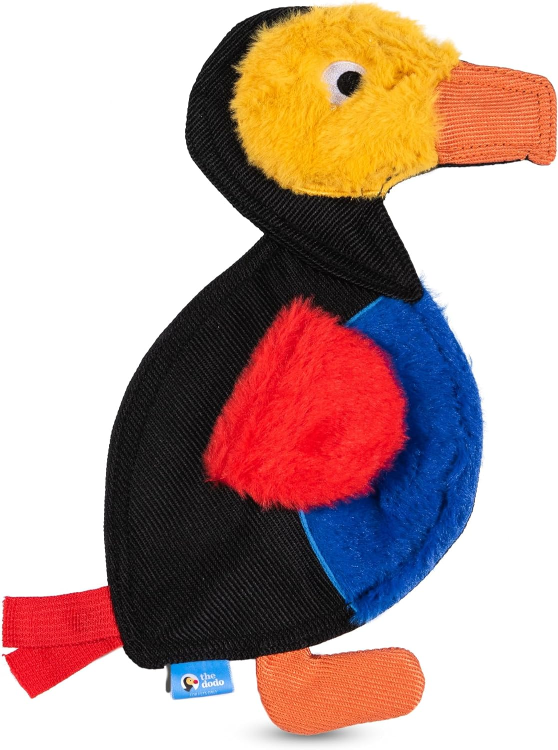 Stuffing-Free Durable Dodo Bird Dog Toy; Stuffingless Toy for Dogs; No Stuffing Dog Toys with Crinkle Sound and Squeaker; Dodo Birdtoy for Dogs in Flat Style Plush