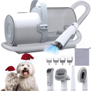 Dog Grooming Vacuum, Pet Grooming Kit with Dog Clippers, 2.5L Dust Cup 11000Pa Dogs Vacuum for Shedding Grooming, 5 Grooming Tools Home Cleaning in 1, Low Noise Pet Grooming Vacuum for Dogs, PG50