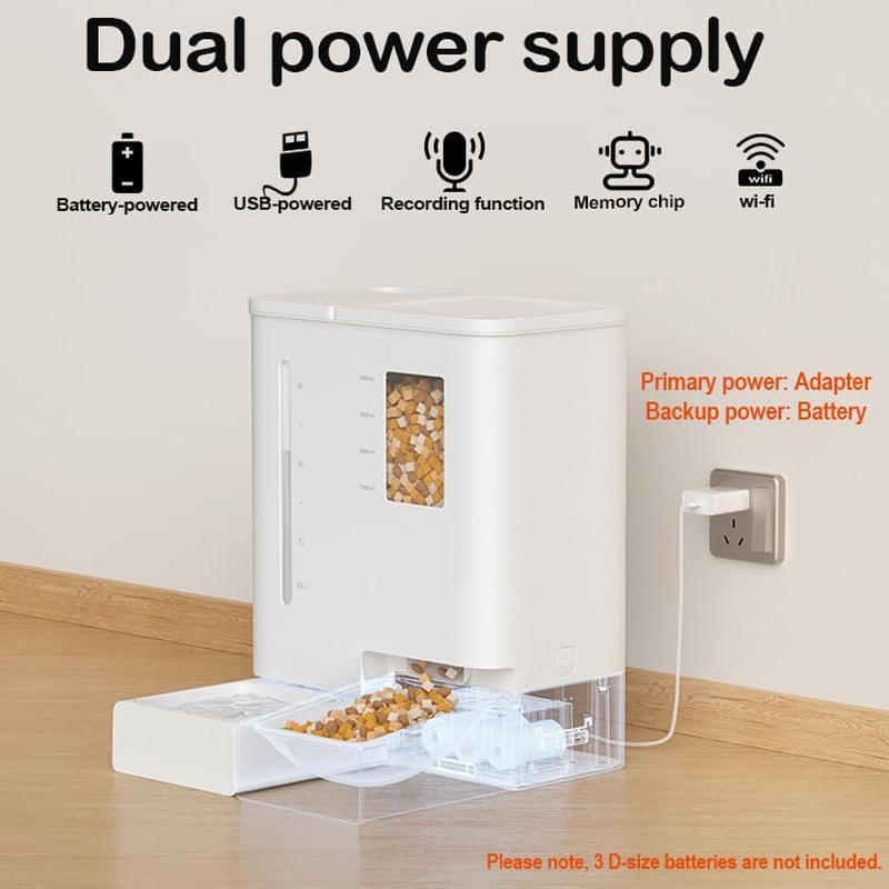 Automatic Cat Feeder and Water Dispenser Set, Dog Food and Water Dispenser Wifi 2-In-1 Set for Pets with App Control - Image 4