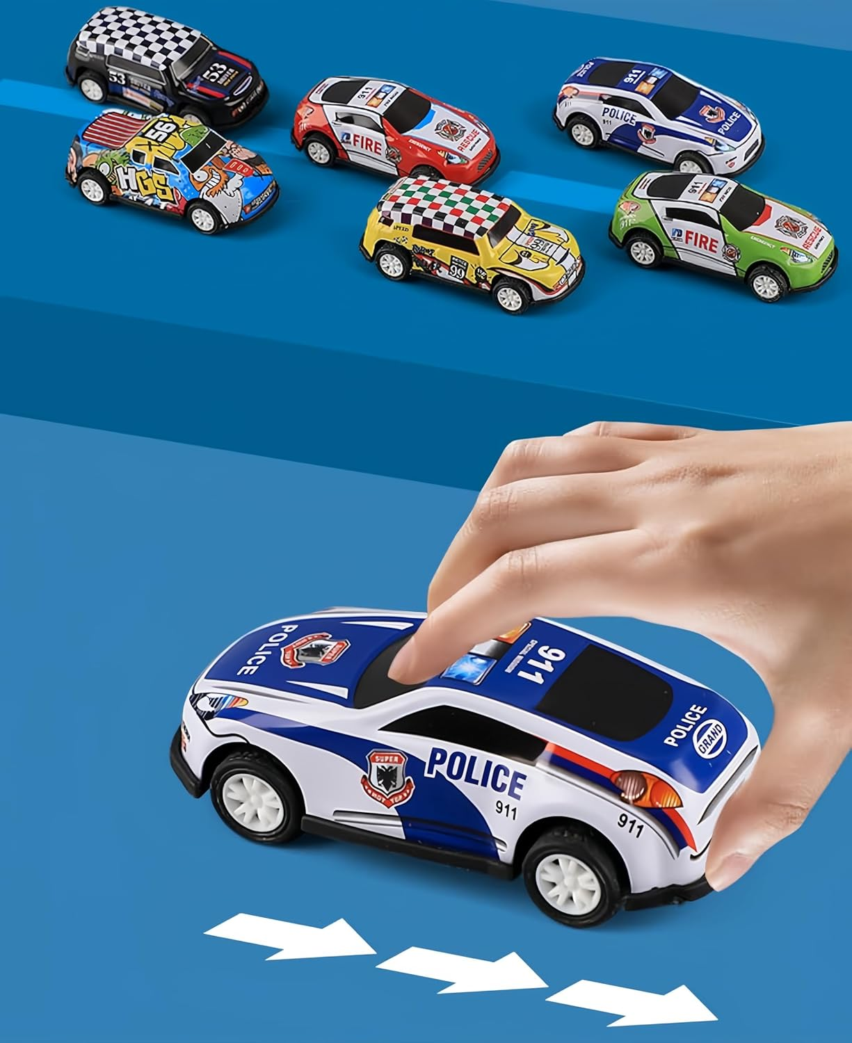 50 PCS Pull Back Car and Truck Toy Vehicle Set Friction Powered Cars Toys for Toddler Boys Girls Kids Toy Set Children Party Gifts Kids Car Toys - Image 3