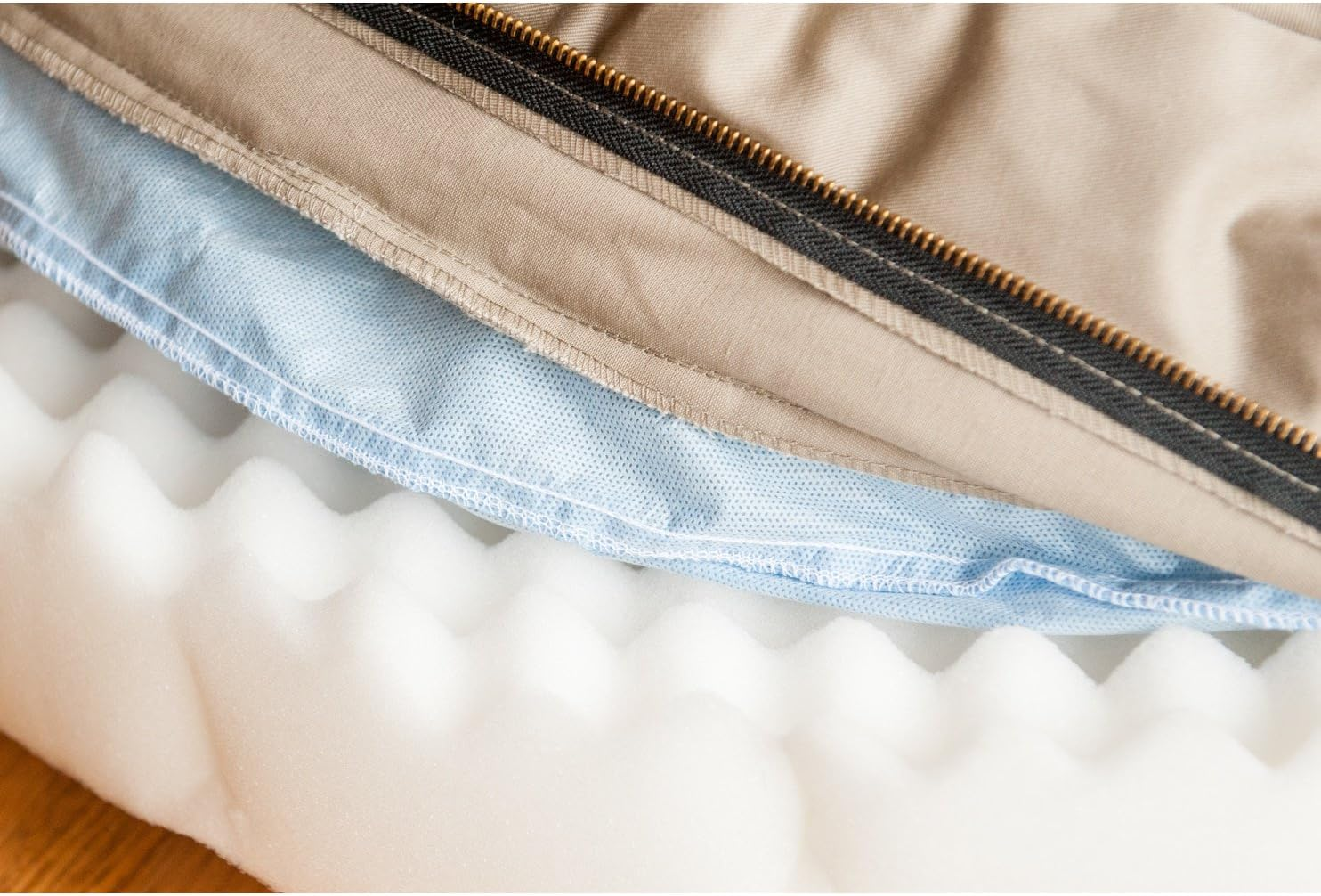 Orthopedic Cozy Cave Pet Bed, Large, Khaki - Image 3