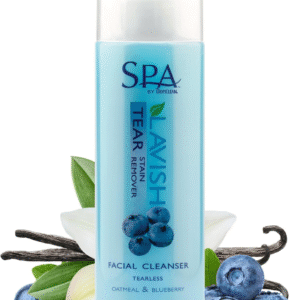 SPA Tear Stain Remover for Dogs | Blueberry Facial Shampoo | Odor Eliminator | Tearless | Whitening and Brightening | Made in USA | 8Oz.