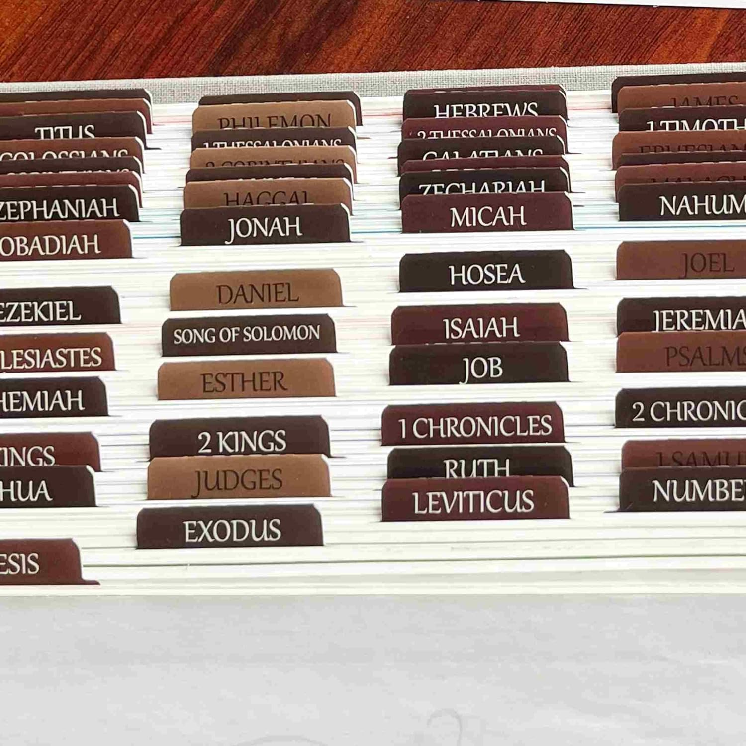 Reposition Laminated Bible Tabs, Large Print Stickers, Easy to Read & Apply Bible Tabs for Women & Man (Earthy Brown) - Image 5