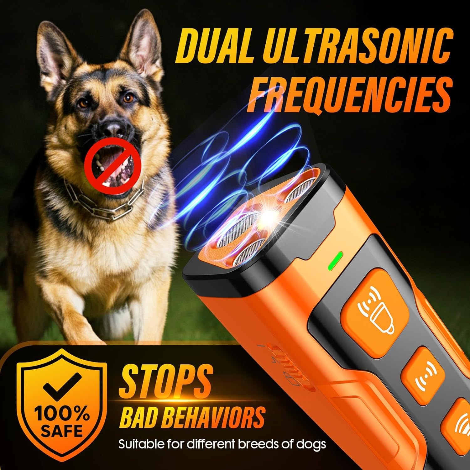 Dog Bark Deterrent Device, 3X Ultrasonic anti Barking, 6 Training Modes 23 FT Range Barks No More Indoors Outdoors Behavior Correct Safe & Humane Rechargeable Compact Bark Control for Dogs - Image 4