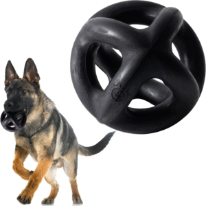 Monster K9 Indestructible Dog Ball – Lifetime Replacemnet - Durable Dog Toy for Aggressive Chewers - Safe, Non-Toxic Natural Rubber - Chew, Tug & Fetch - Tough, Heavy Duty - 5.5” (2X Tennis Ball Size)