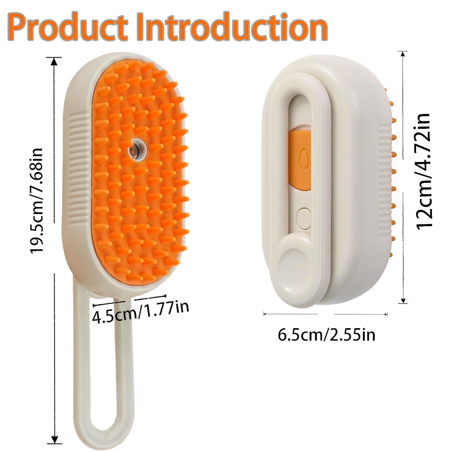 Cat Steam Brush for Shedding Dog Brush with Steam Pet Hair Cleaning Brush Comb for Spray 3 in 1 Pet Grooming for Long & Short Haired Pets – Spritz Defur Comb for Cats(Orange) - Image 6