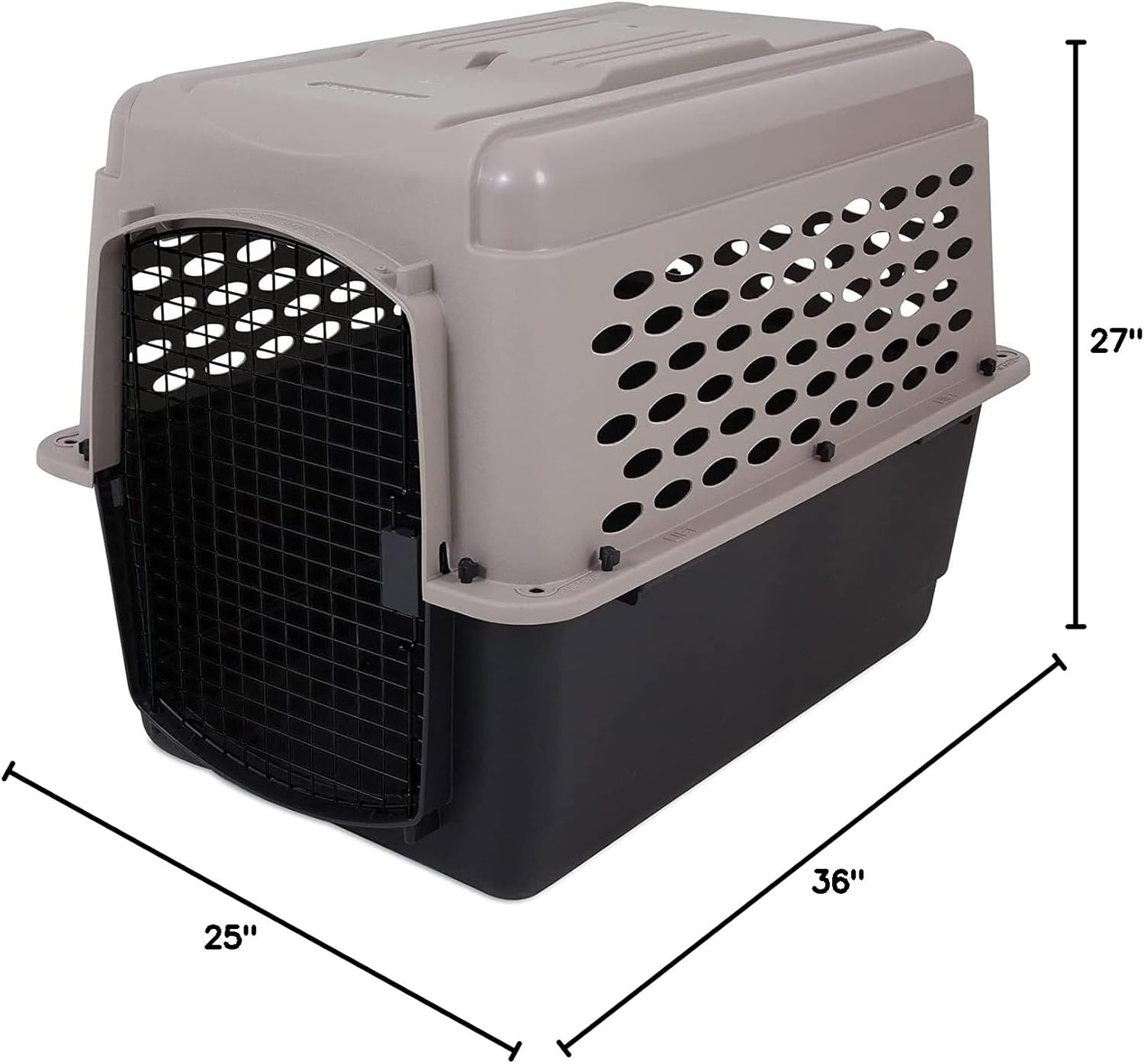 Vari Dog Kennel - Portable Dog Carriers & Crates for Large Dogs, Airline-Friendly, Durable Plastic, Pet Carrier for Home and Travel, 36 Inches, Taupe and Black, with Travel Kit - Image 8