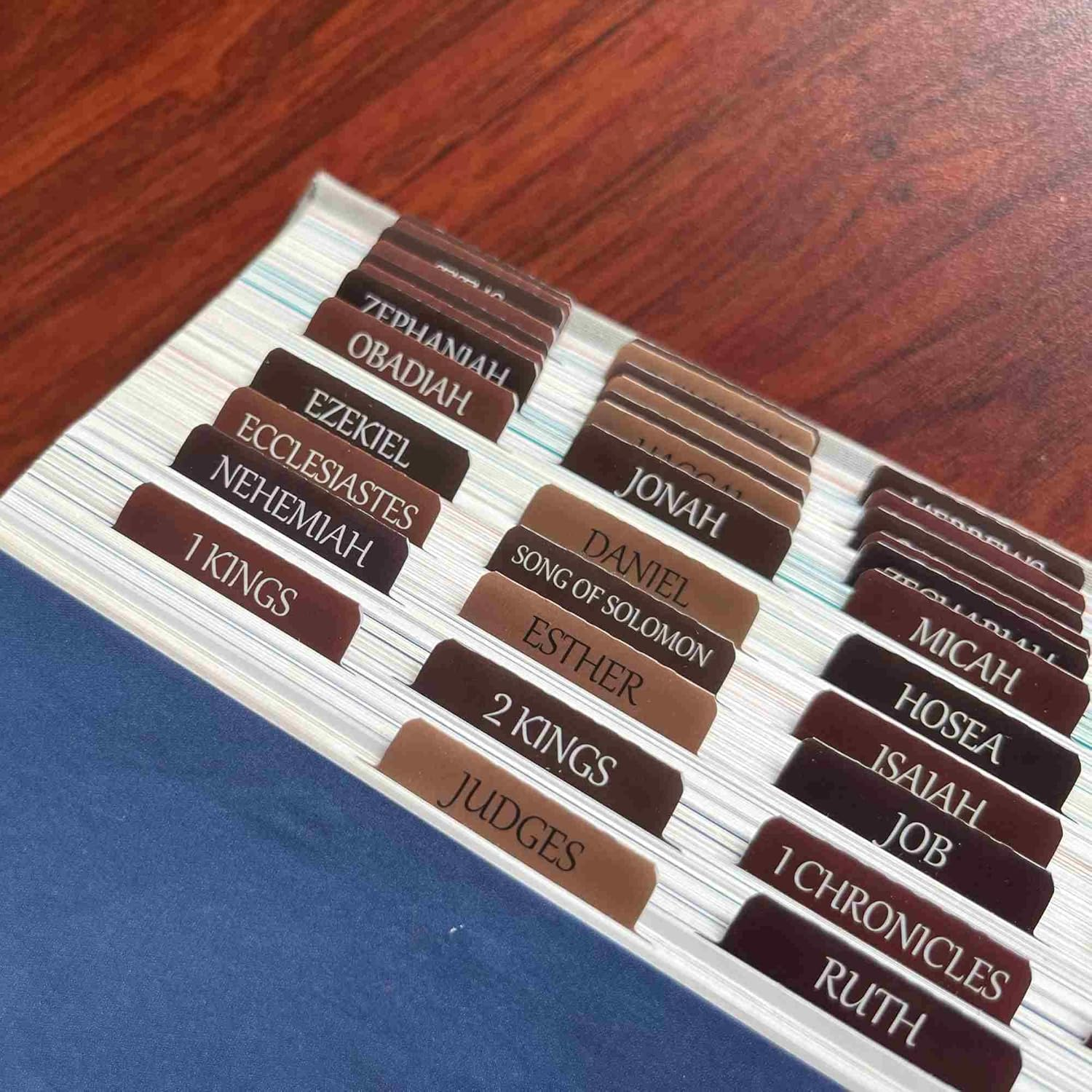 Reposition Laminated Bible Tabs, Large Print Stickers, Easy to Read & Apply Bible Tabs for Women & Man (Earthy Brown) - Image 6