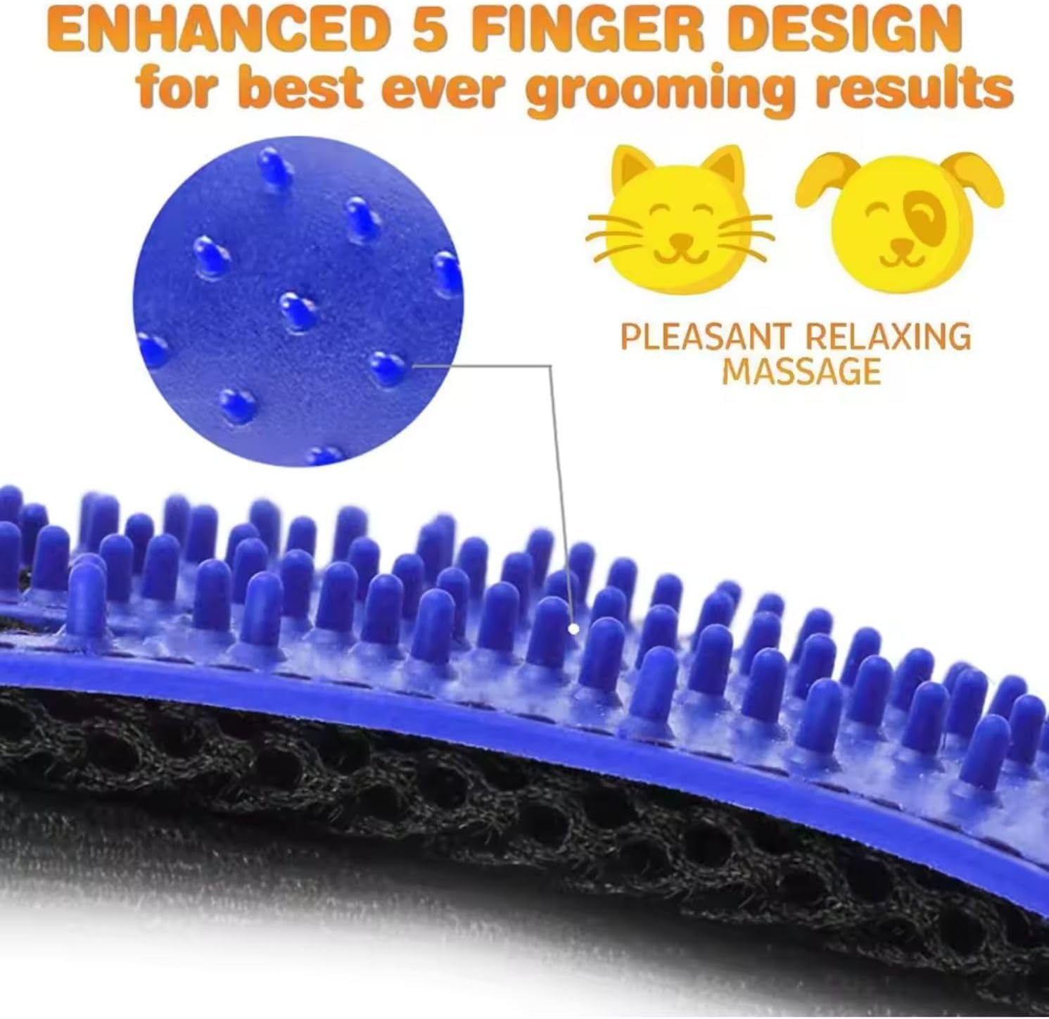 Pet Grooming Glove-Pet Hair Remover Glove- Perfect Pet Cleaning Brush Glove- Perfect Washing Glove Brush of the Dog & Pet for Short and Long Fur - 1 Pack (Right-Hand), Blue - Image 4