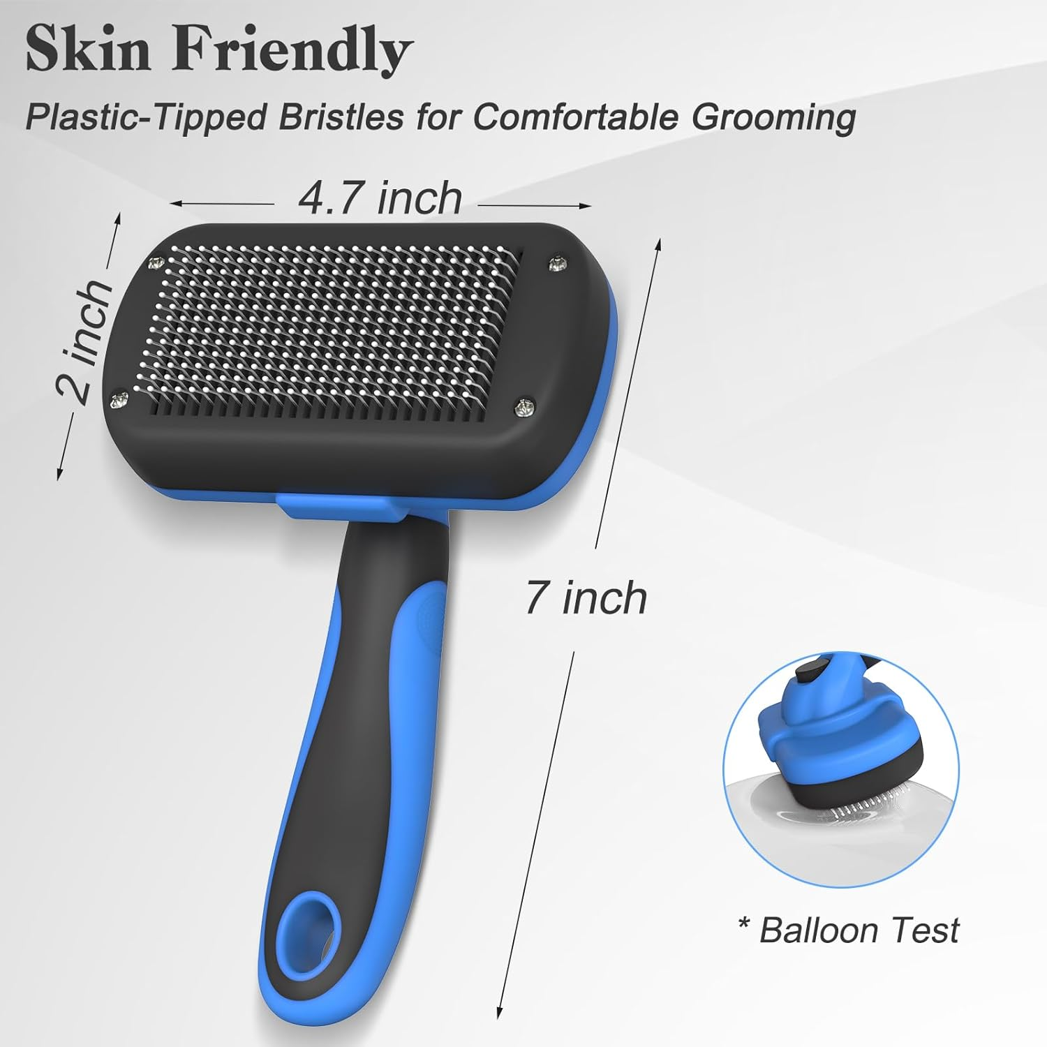 Self Cleaning Slicker Brush - Skin Friendly Deshedding Grooming Tool for Dogs & Cats, Suitable for Shedding & Haired Pets, with Pet Supplies Accessories, Blue - Image 4