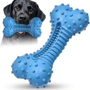Dog Toys for Aggressive Chewers, Chew Toys for Medium Large Dogs, Durable Natural Rubber Toys with Bacon Flavor, Indestructible Dog Toy,Blue