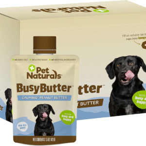 Busybutter Easy Squeeze Calming Peanut Butter for Dogs, 6 Pouches - Great for Treats, Lick Mats, Training, Calming, and Occupier Toys