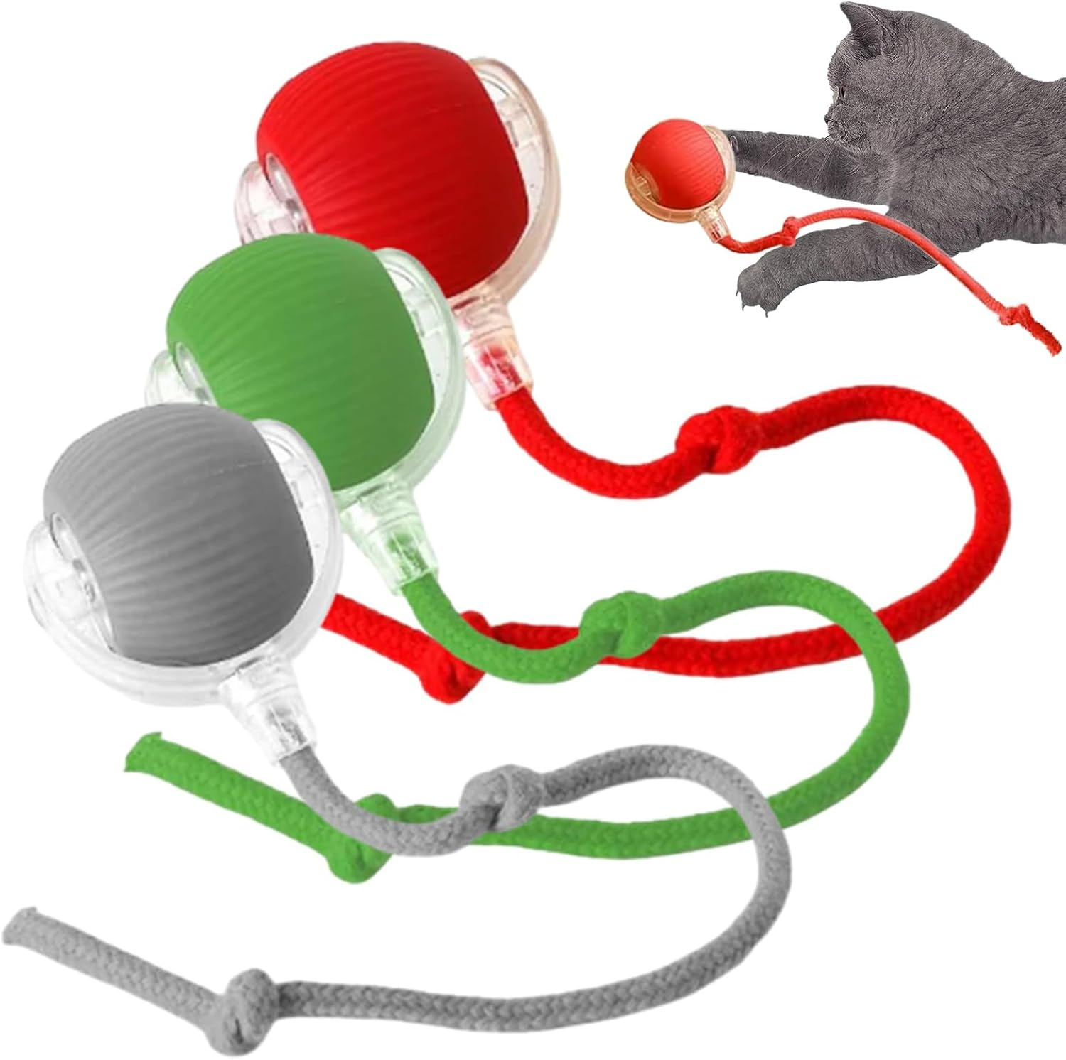 Interactive Cat Toys for Indoor Cats, New Interactive Rolling Dog Ball, 360° Smart Pet Toy Self Rolling Balls for Bored Indoor Cats (3Pcs/Set)