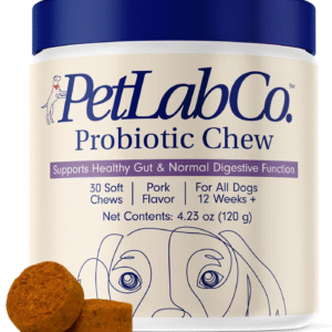 Probiotics for Dogs, Support Gut Health, Occasional Diarrhea, Digestive Health & Seasonal Allergies - Pork Flavor - 30 Soft Chews - Packaging May Vary
