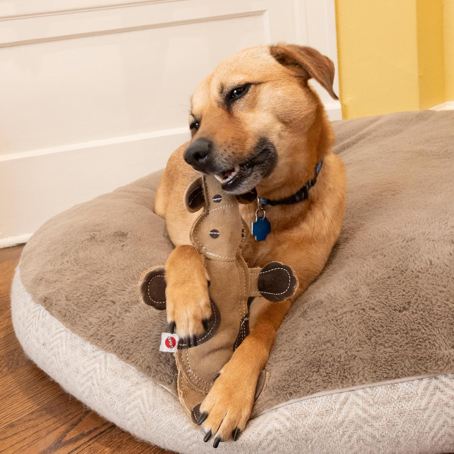 Dura-Fused Leather Barnyard Animals - Stuffed Dog Toy with Squeaker, Real Leather & Jute Fabric, for Light to Moderate Chewers, Great for Adult Dogs and Puppies - 11In, Assorted Styles, 1 Piece - Image 15