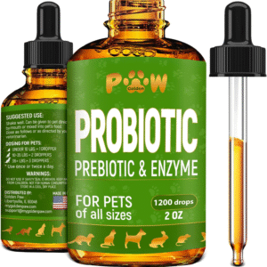 Liquid Probiotics for Dogs & Cats of All Ages | Dog Probiotics to Provide Digestion Balance | Prebiotic Blend for Harmonious Food Absorption | 3 Billion CFU | Herbal Flavor | 2 Oz