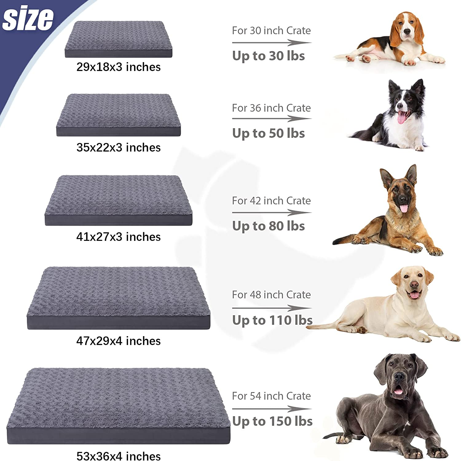 Dog Crate Bed Waterproof Dog Beds for Medium Dogs Rose Velvet Soft Fluffy Washable Dog Bed with Removable Cover & Anti-Slip Bottom, 35 X 22 Inch, Gray - Image 6