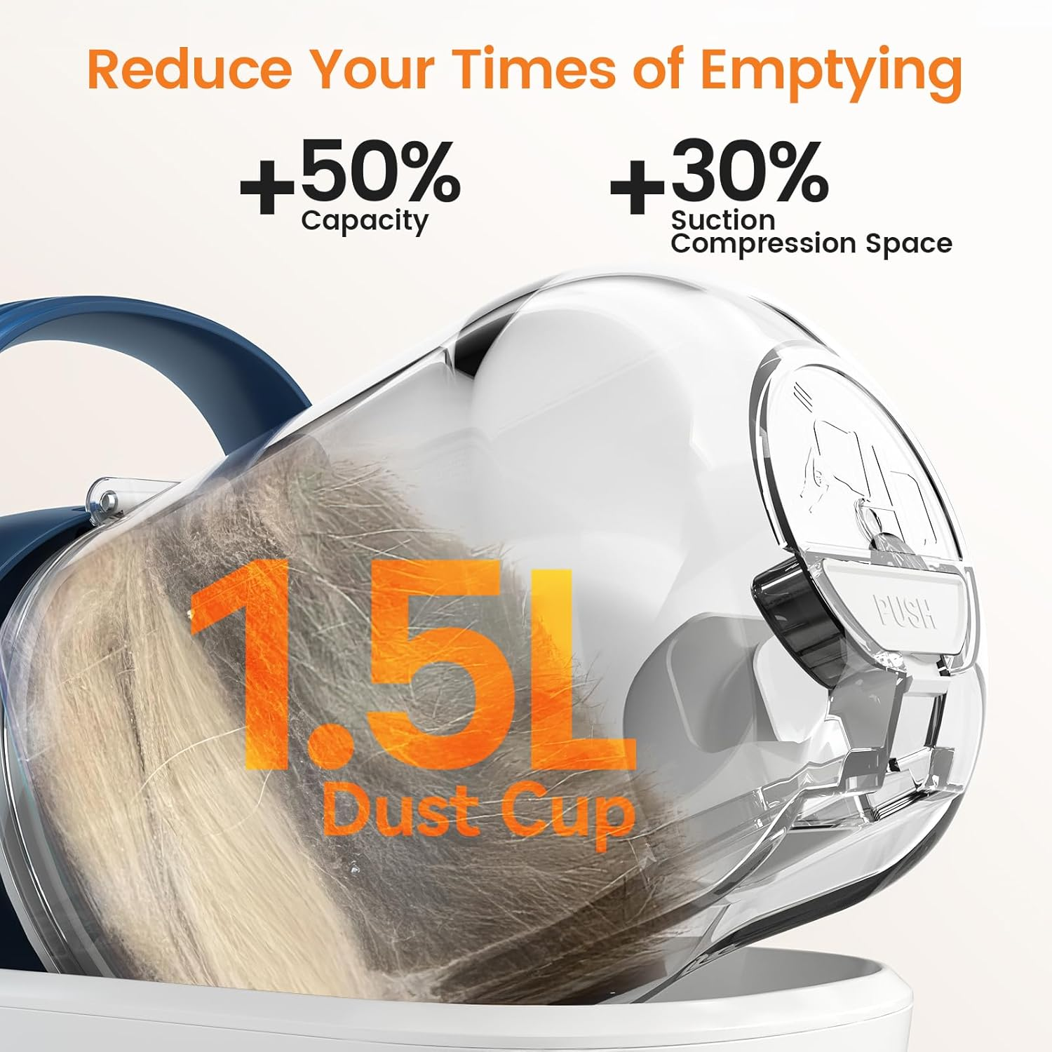 Dog Grooming Vacuum, Pet Grooming Vacuum with Clipper Nail Grinder, 1.5L Dust Cup Dog Deshedding Vacuum Brush with 7 Pet Grooming Tools for Shedding Pet Hair, Home Cleaning(Blue) - Image 7