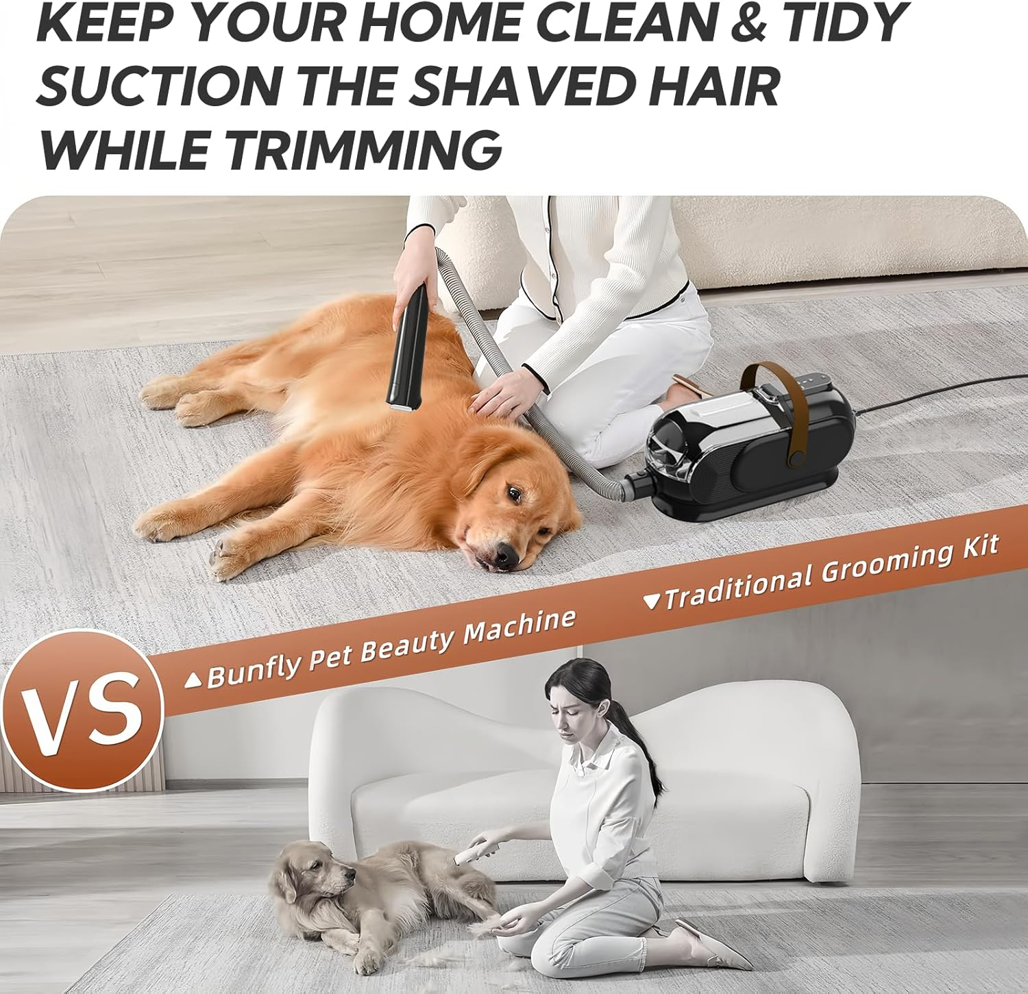 Dog Grooming Kit with 13000Kpa Strong Grooming & Vacuum Suction 99% Pet Hair,3L Capacity,11 Grooming Tools Dogs Cats and Other Animals,Home and Car Cleaning -Black - Image 3