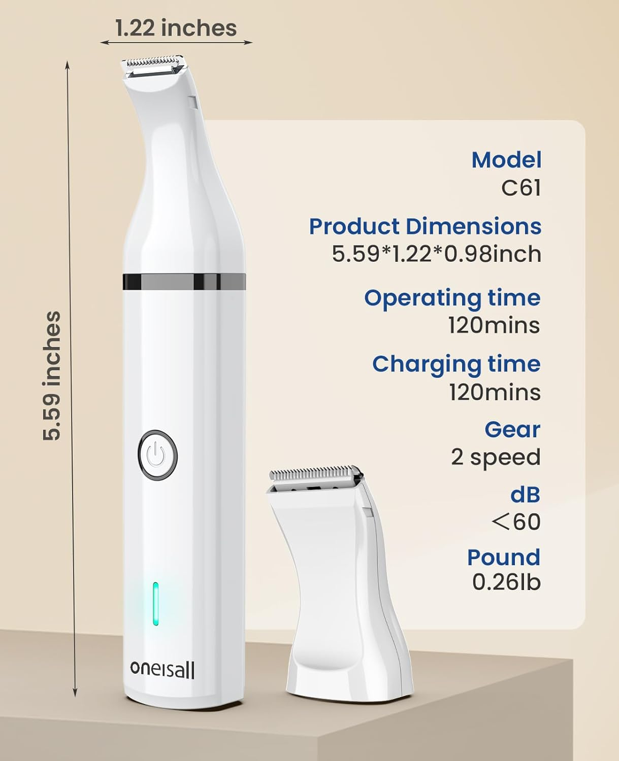 Dog Clippers with Double Blades,Cordless Small Pet Hair Grooming Trimmer,Low Noise for Trimming Dog'S Hair around Paws, Eyes, Ears, Face, Rump (White) - Image 8