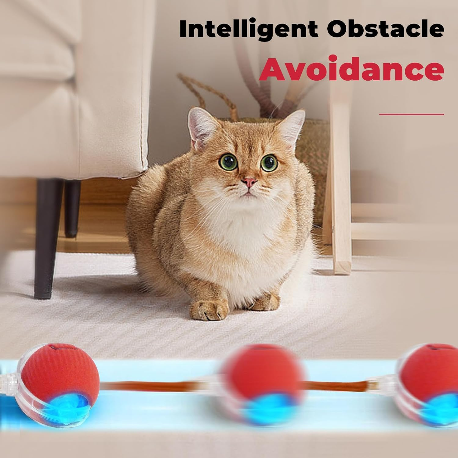 Interactive Cat Toys for Indoor Cats, New Interactive Rolling Dog Ball, 360° Smart Pet Toy Self Rolling Balls for Bored Indoor Cats (3Pcs/Set) - Image 2