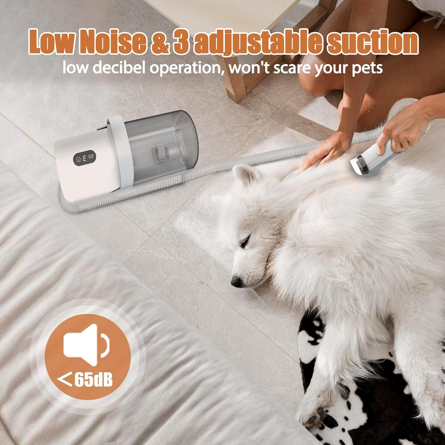 Dog Grooming Vacuum, Pet Grooming Kit with Dog Clippers, 2.5L Dust Cup 11000Pa Dogs Vacuum for Shedding Grooming, 5 Grooming Tools Home Cleaning in 1, Low Noise Pet Grooming Vacuum for Dogs, PG50 - Image 6